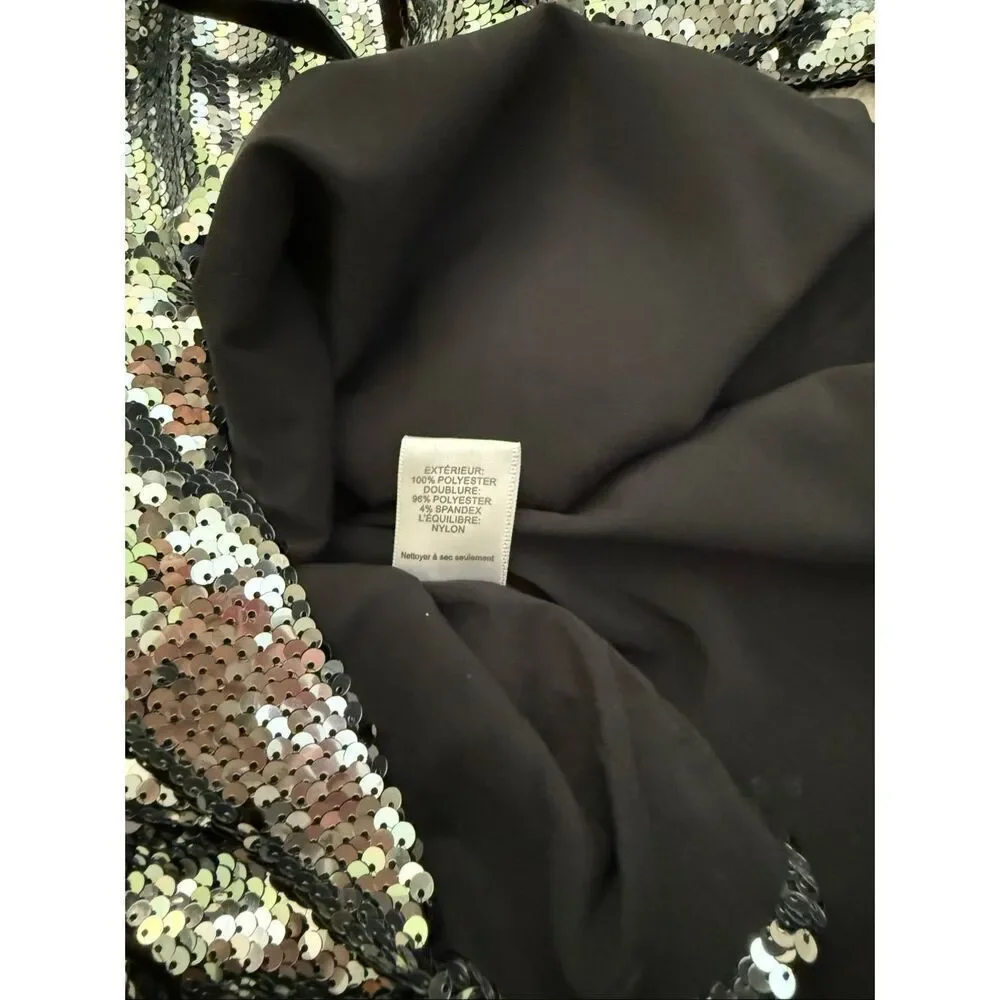 NWOT Design Lab Sequin Bell Sleeve Blouse - Picture 9 of 10